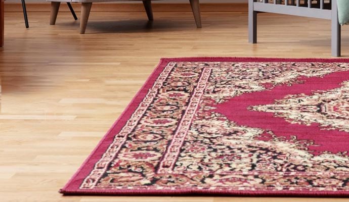 beautiful design antique old oriental polyester rug on floor