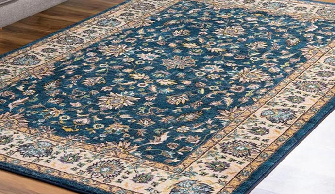 A clean prayer rug laid out on a serene, uncluttered floor.