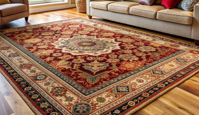 Rug on the wooden floor 