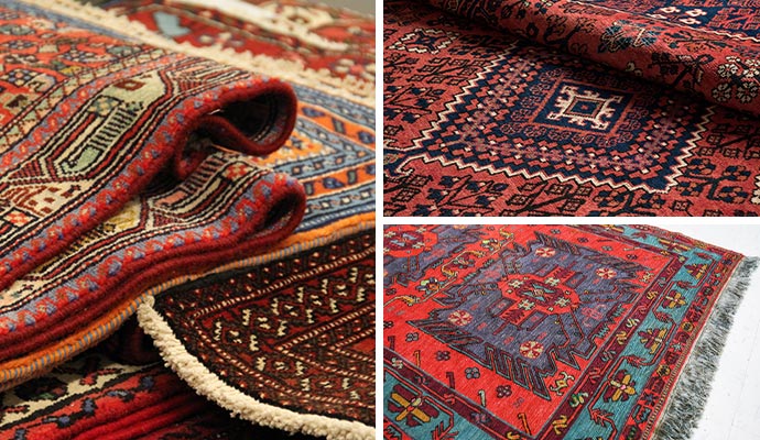 Collage of different types of rugs