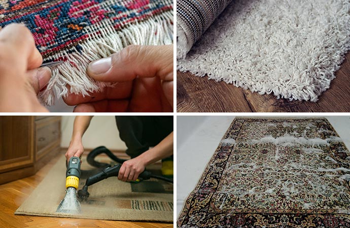 Collage of rug repairing services