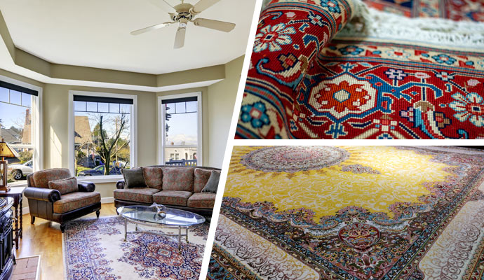 different types of coloured rug
