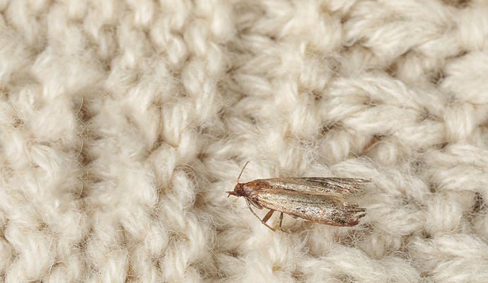 Moth sitting on a rug