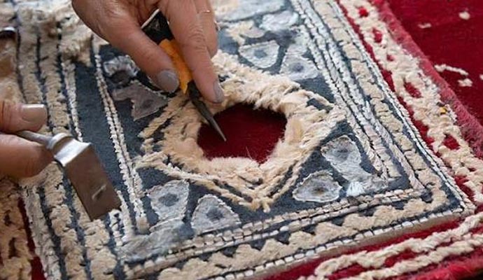 Professional rug hole repair service