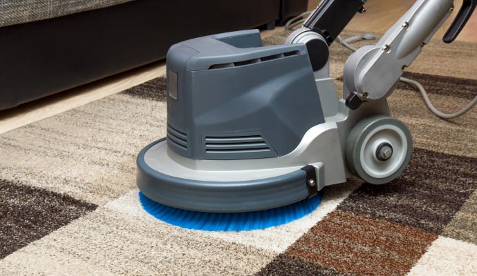 Rug cleaning with equipment