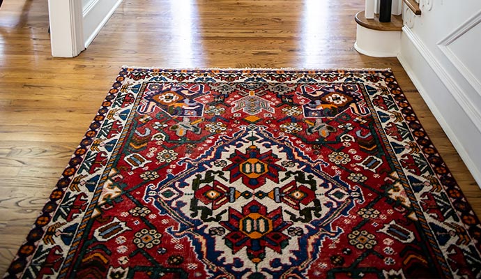 A clean rug on a wooden floor