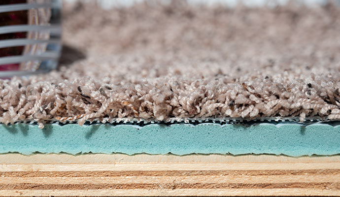 rug pad on hardwood floor