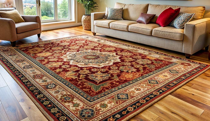 Clean rug placed on the floor