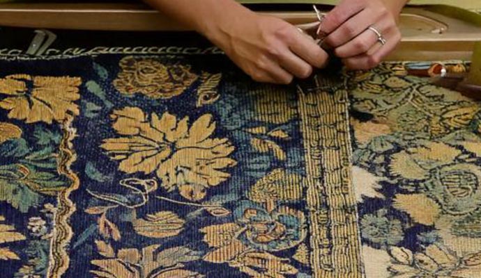 Rug repair hand weaving