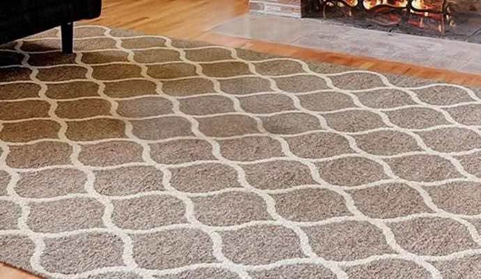 Sheared rug tip in living space