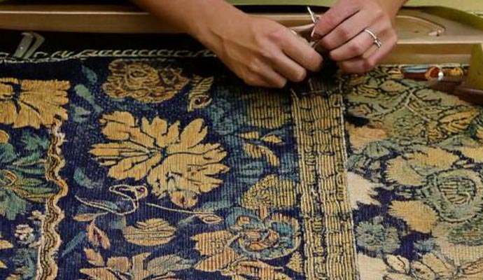 Tapestry repair undergoing