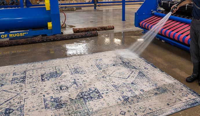 Wet rug cleaning